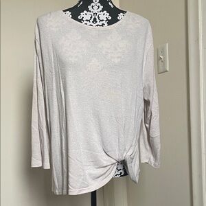 Elegant Cream Quarter length Sleeve Top with Knot Detail
